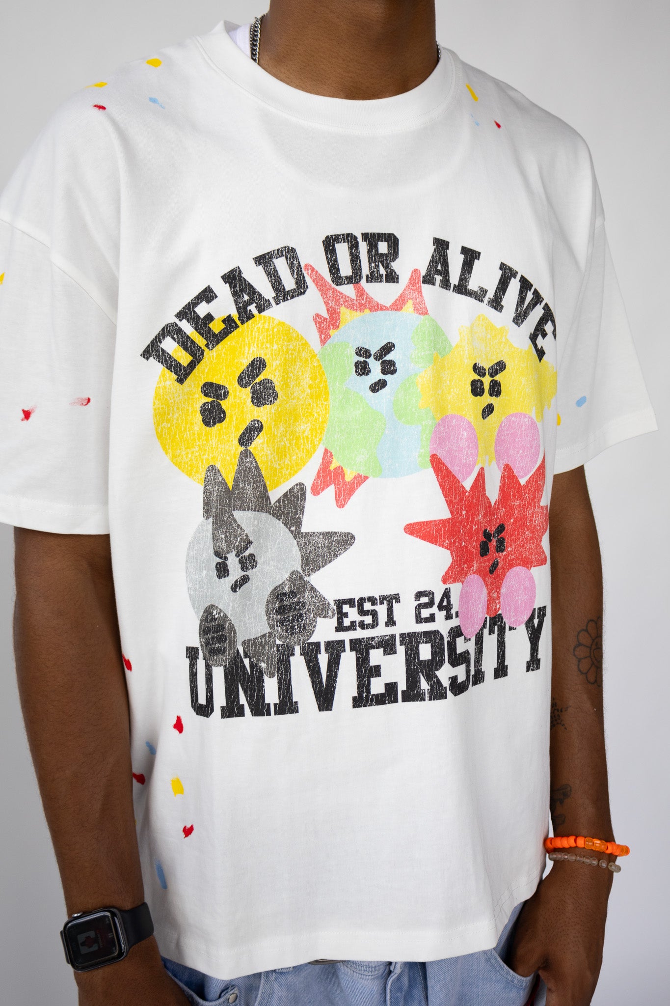 Dead Or Alive University Paint Splatter T-Shirt