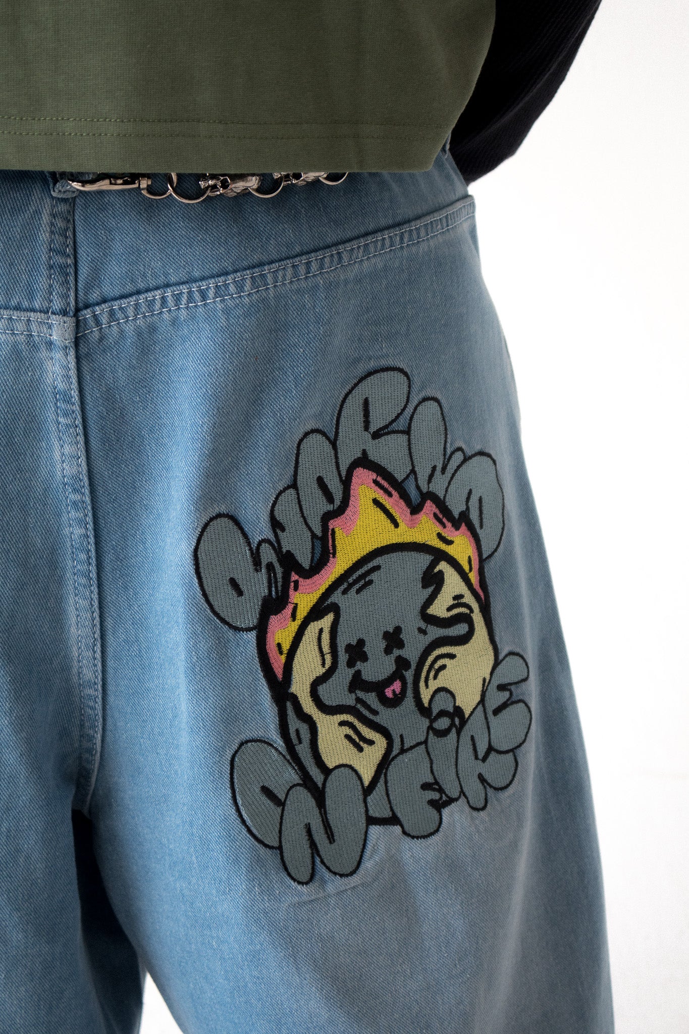 World on Fire Denim Jorts