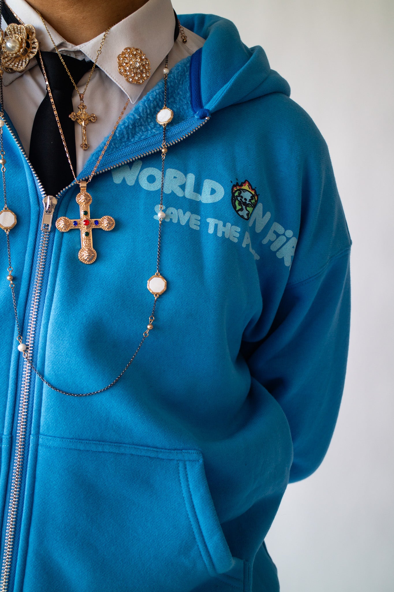 World on Fire Zip Up