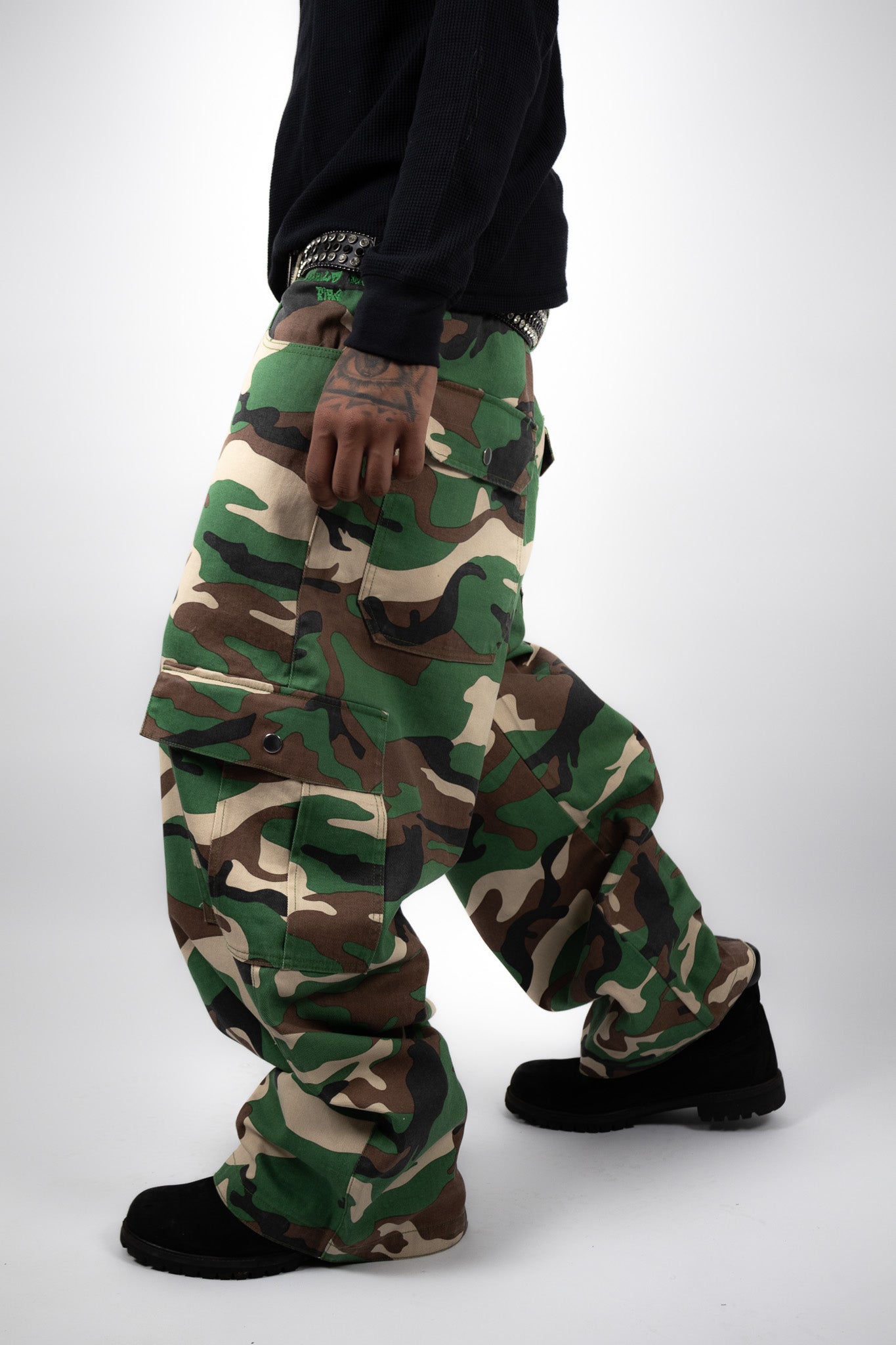 Camo Cargo World on Fire Denim