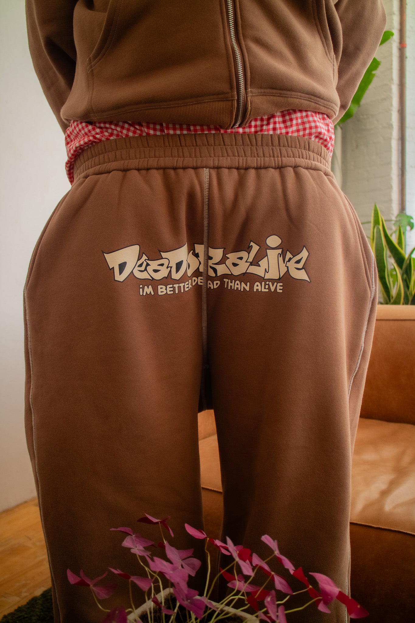 Brown Dead Or Alive Sweats