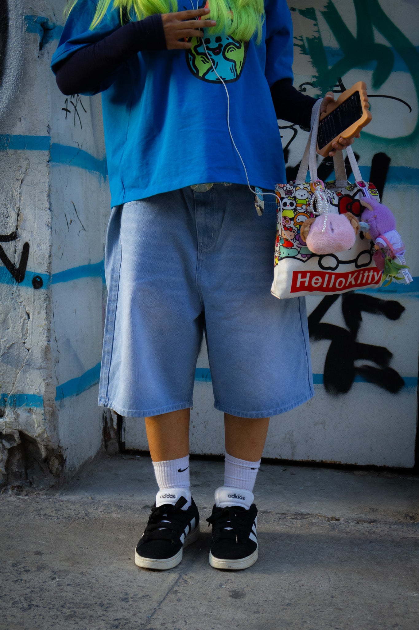 World on Fire Denim Jorts