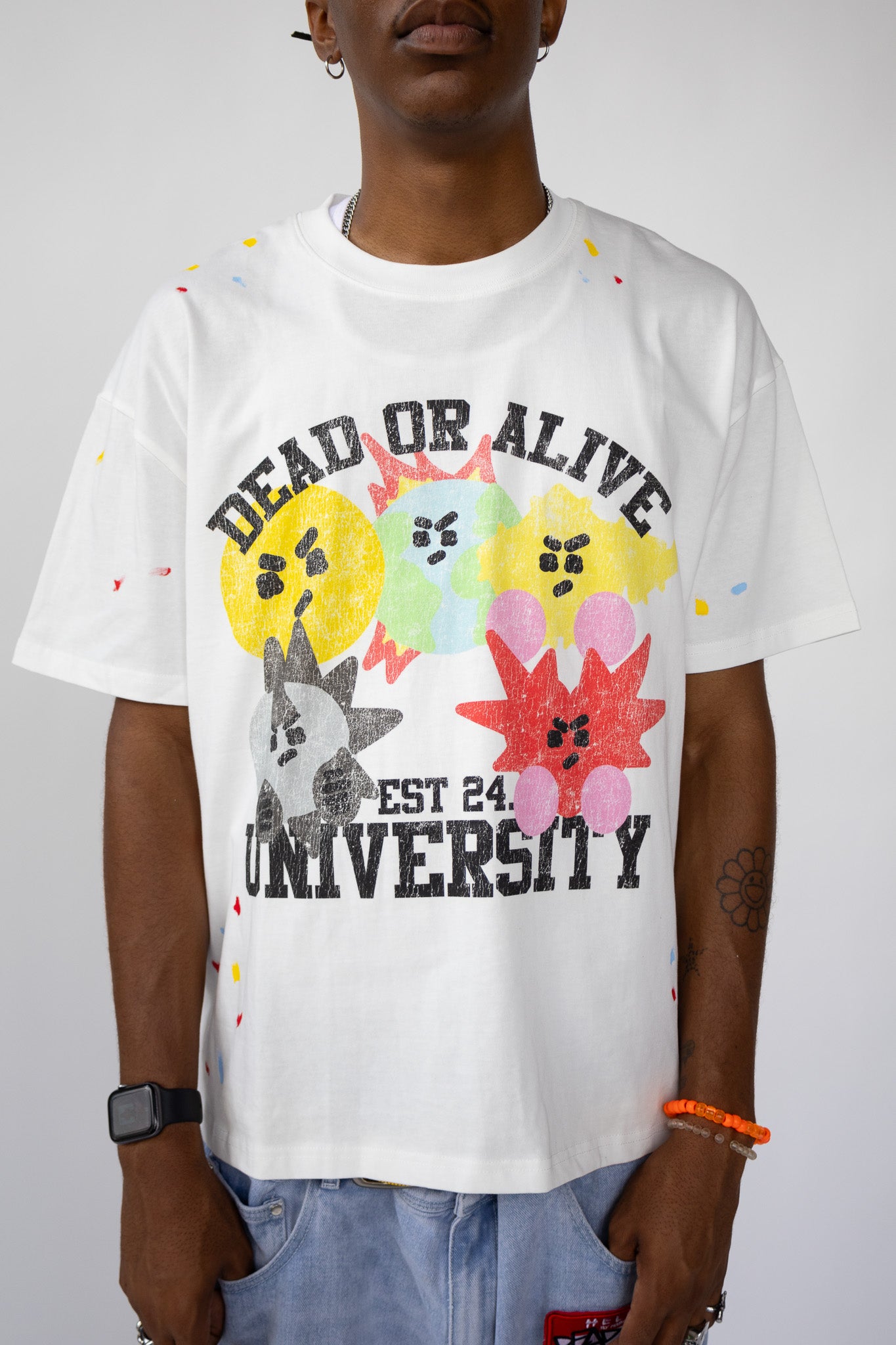 Dead Or Alive University Paint Splatter T-Shirt